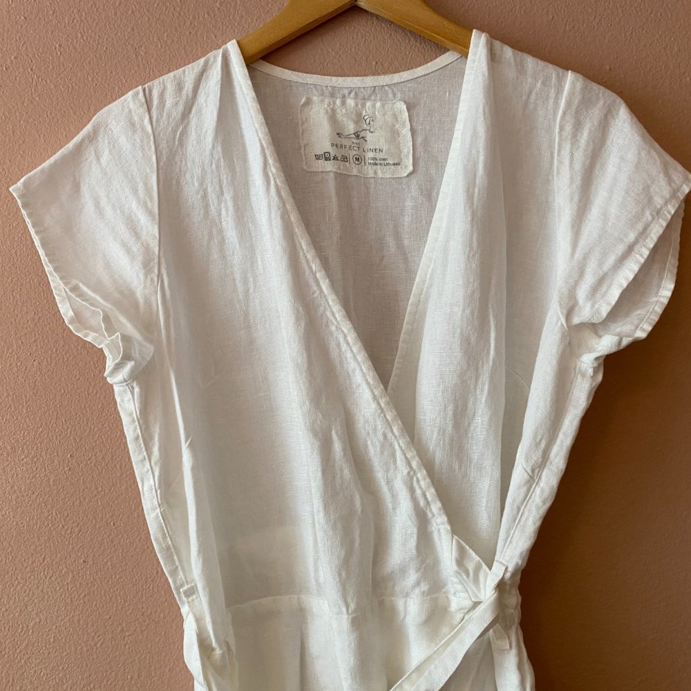 notPERFECTLINEN - NEW w/o Tags - Wrap linen jumpsuit TORINO in MAXI length - Picture 4 of 7